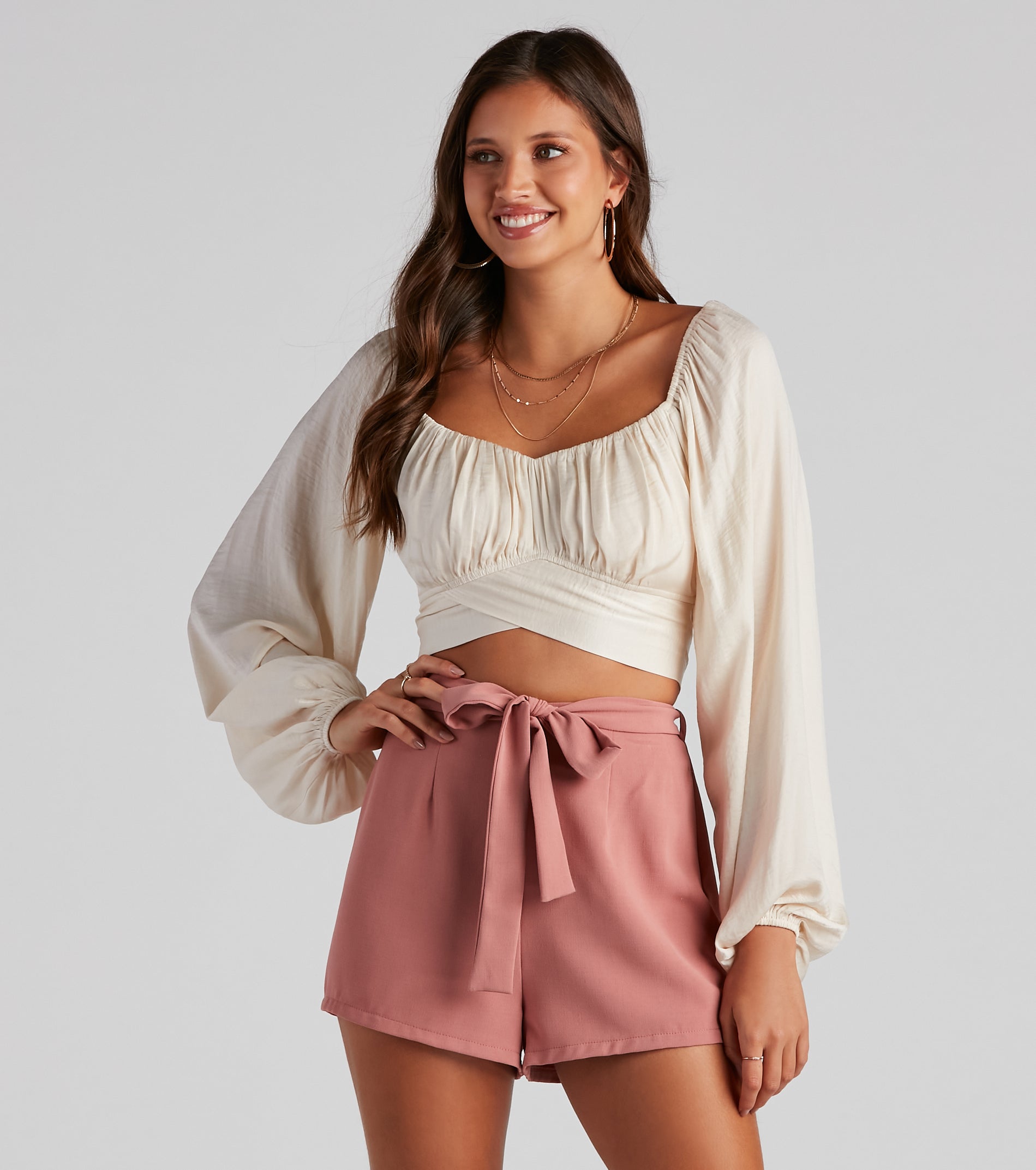 Sweet And Flirty Satin Crop Top