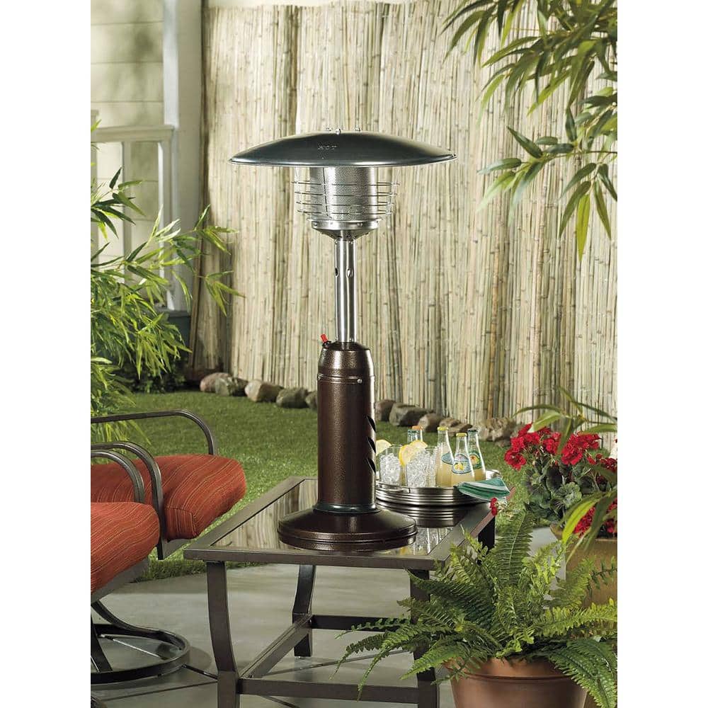 AZ Patio Heaters 11,000 BTU Portable Hammered Bronze Propane Patio Heater HLDS032-CG