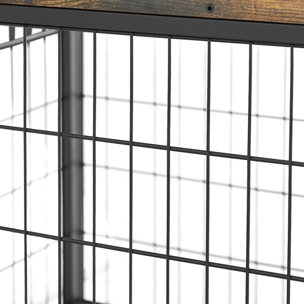 LANTRO JS Furniture Dog Crates for small dogs Wooden Dog Kennel Dog Crate End Table， Nightstand(Rustic Brown， 19.69''W*22.83''D*26.97''H)