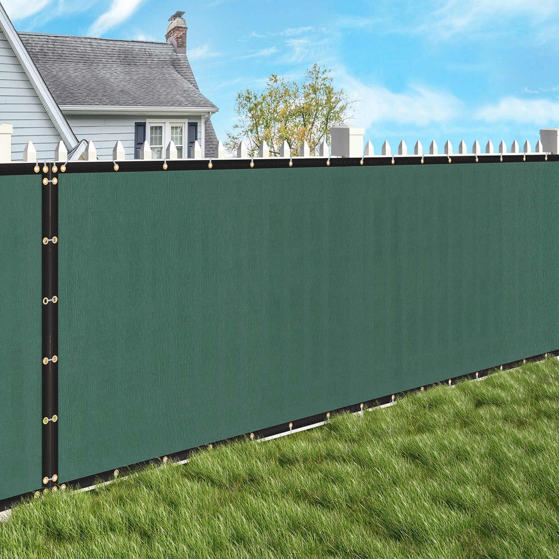 HomGarden 6x50FT Heavy Duty Privacy Screen Fence, Green Garden Windscreen Mesh Fabric
