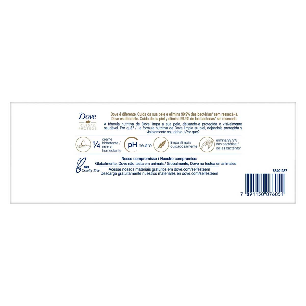 Pack Sabonete Barra Antibacteriano Dove Cuida & Protege Envoltorio 6 Unidades 90g Cada Leve Mais Pague Menos