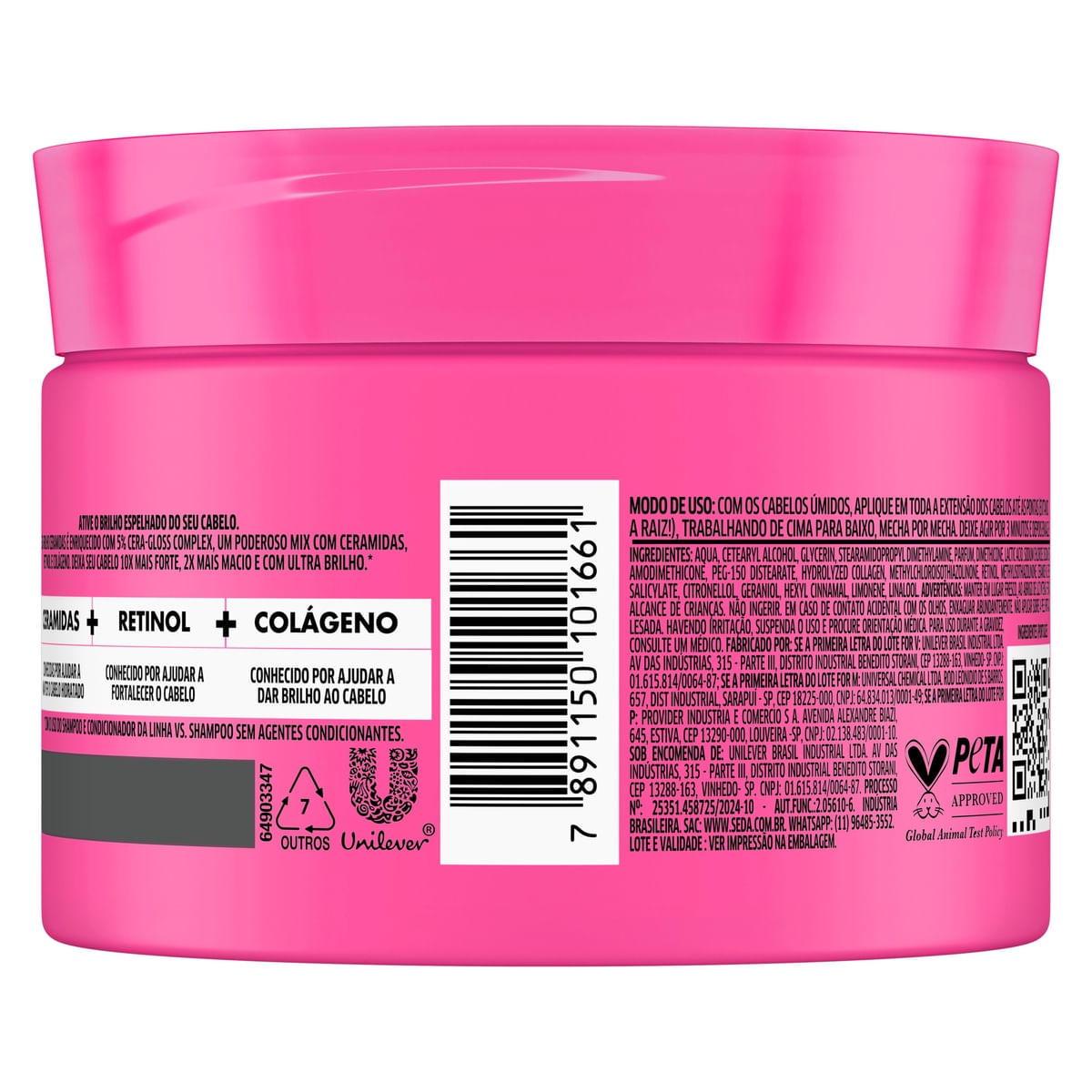 Mascara de Tratamento Seda Brilho Ceramidas 300g