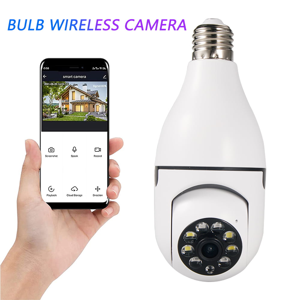 Onemayship 360° Panoramic WiFi IP Camera E27 Light Bulb 1080P HD Wireless Security Cam 2.4Ghz Wireless WiFi Camera with Infrared Night Vision
