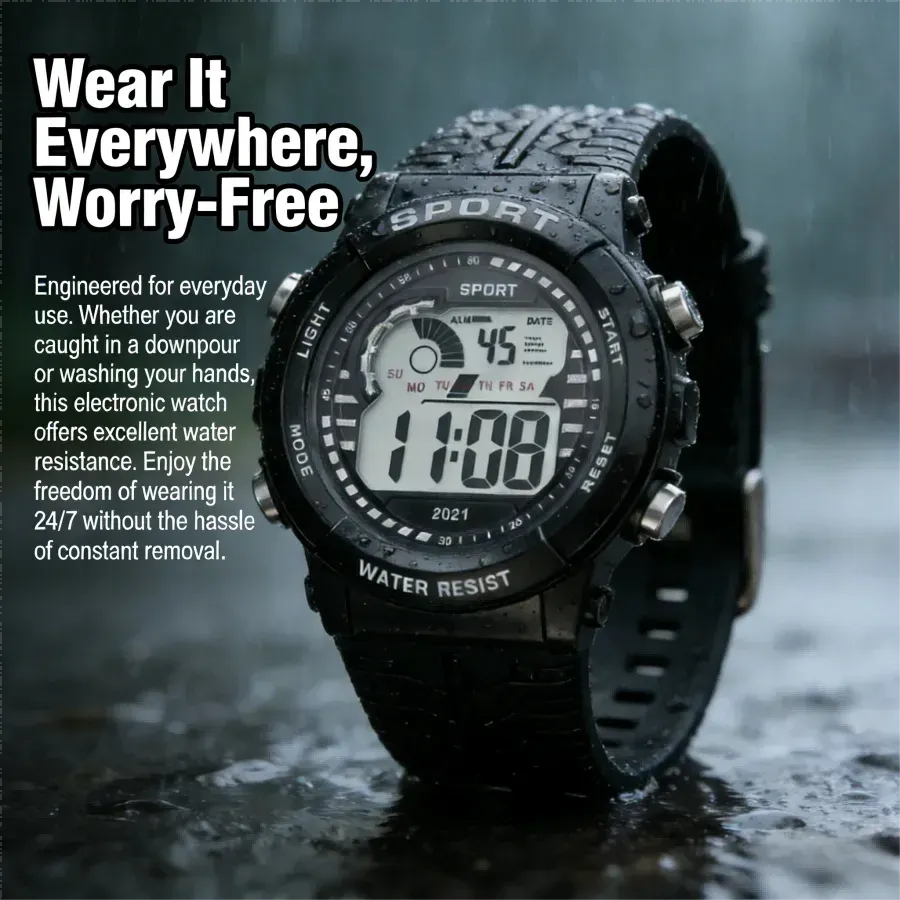 LIUYANGTIAN 1/2pcs Fashion Sports Watch 30M Waterproof 7 Colors LED Backlight Alarm Stopwatch Electronic Wristwatch for Teens Men Women