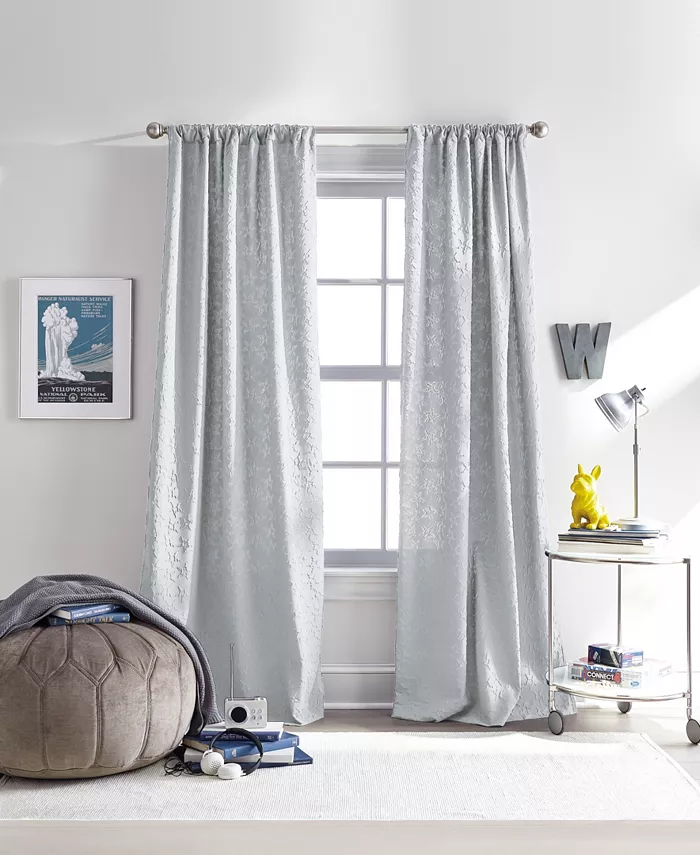Peri Home Stars Micro Sculpt Pole Top 2-Piece Curtain Panel Set， 38