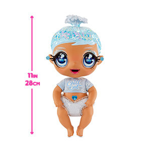 Glitter Babyz January Snowflake Baby (Blue) with 3 Magical Color Changes, Gift Toy for Girls Ages 3 4 5+