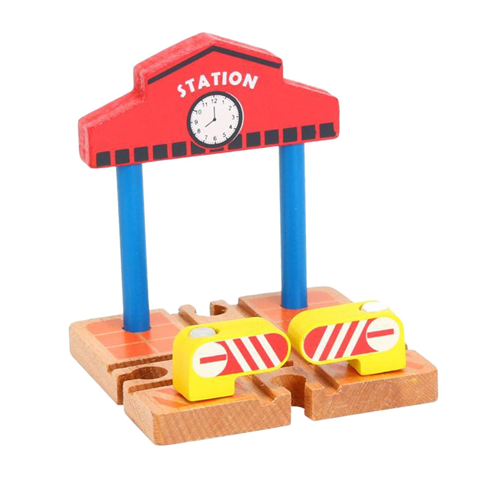Wooden Train Station Platform Accessories Building Play Set Favors