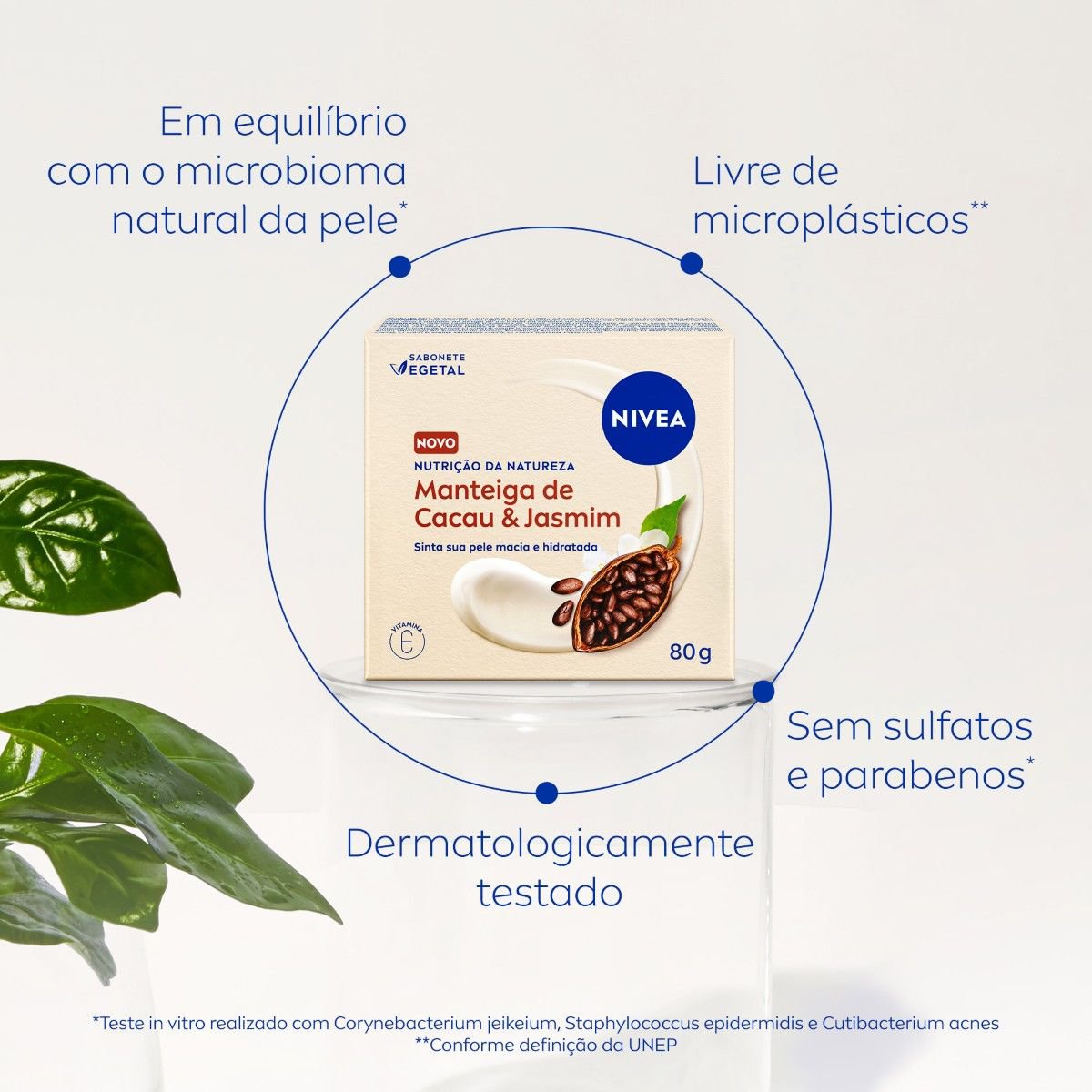 Sabonete Barra Vegetal Manteiga de Cacau E Jasmim Nivea Nutricao da Natureza  80g
