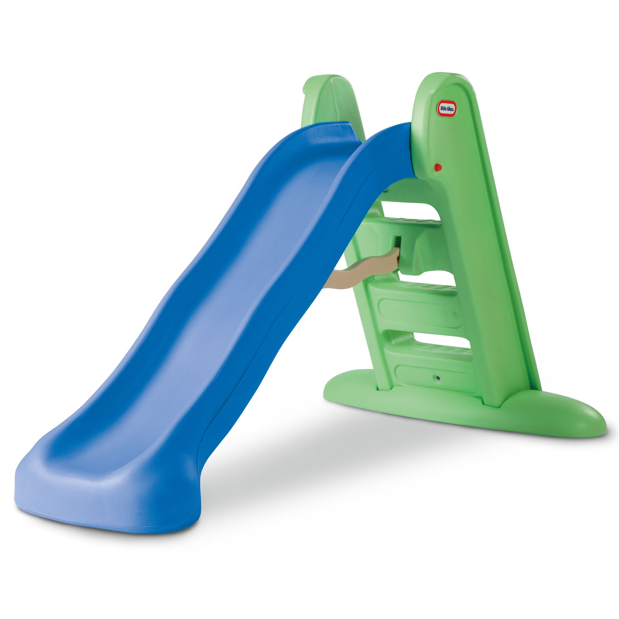 Little Tikes Easy Store Large Playground Slide with Folding for Easy Storage， Outdoor Indoor Active Play， Blue and Green- For Kids Toddlers Boys Girls Ages 2 to 6 Year old
