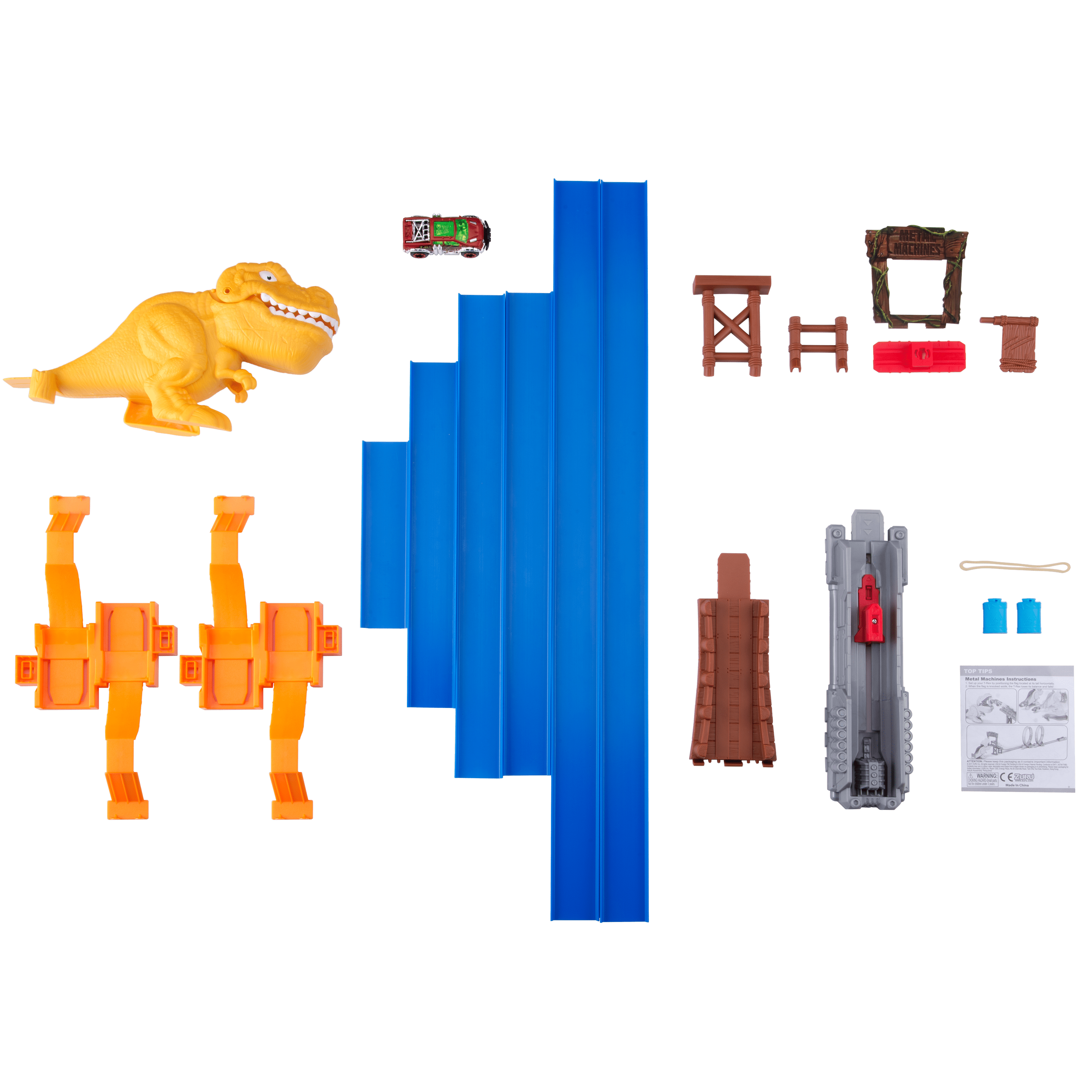 Metal Machines T-Rex Attack Building Trackset with Mini Racing Car by ZURU