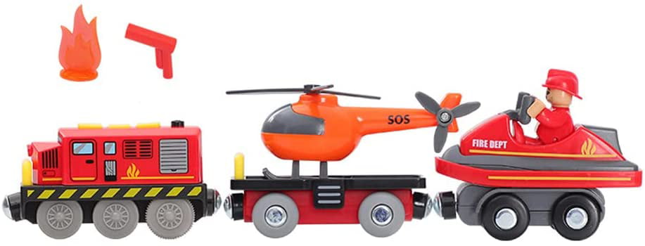 Battery Operated Train for Wooden Track (Magnetic Connection)， Powerful Engine Bullet Train Action Locomotive Train Motorized Train for Wooden Track for Toddlers Kids 3-14