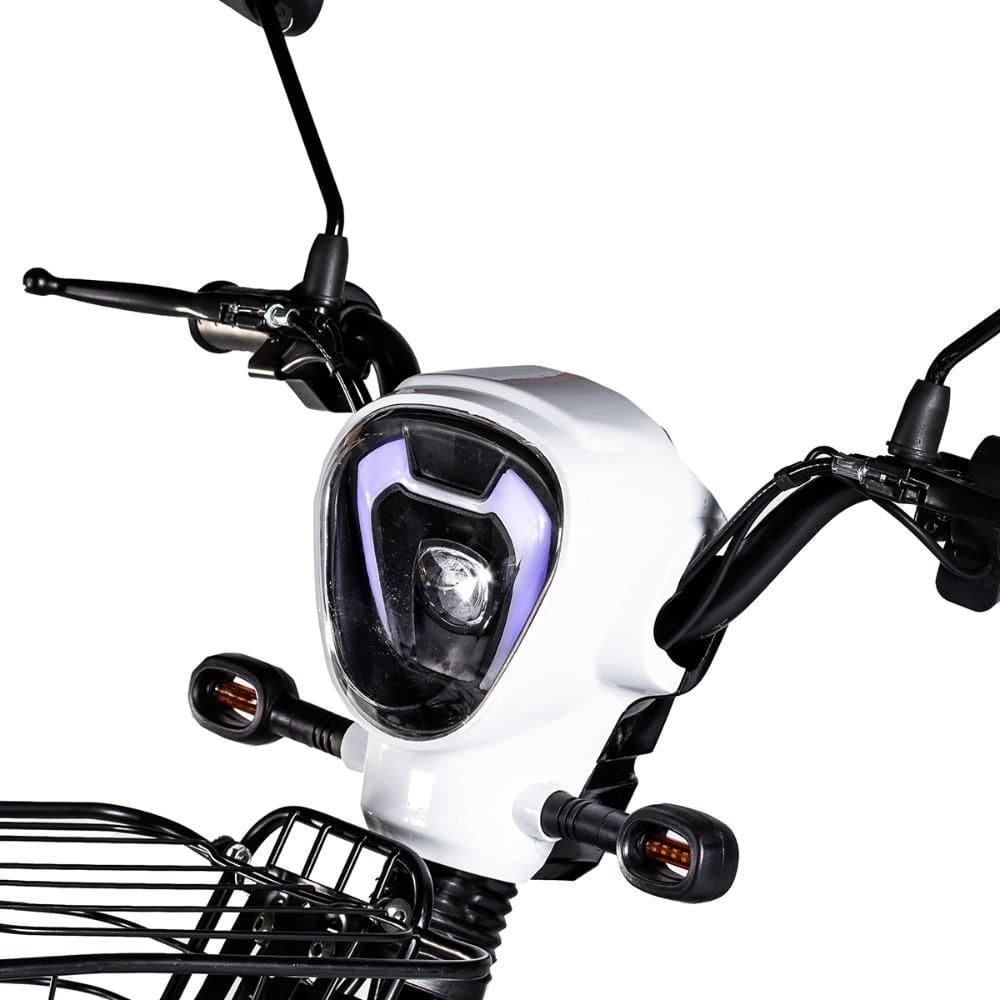 Bicicleta Elétrica Scooter 600w WeHawk Basket WX-03 32Km/h Autonomia 40Km - Branco