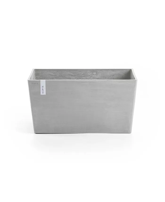 ECOPOTS Paris Plastic Rectangular Flower PotWhite Grey， 31.5