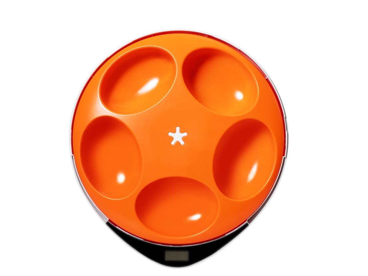 MPM 5 Meal Automatic Wet and Dry Food Pet Feeder， WiFi Feeder with APP Control， Auto Dispenser for Cat and Small and Medium Dog， Batteries and USB Power Supply