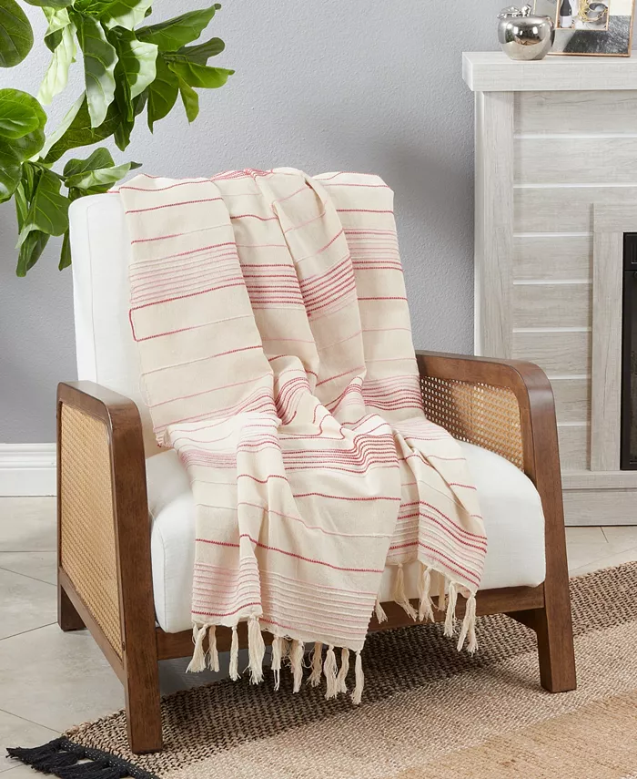 Saro Lifestyle Striped Throw， 50