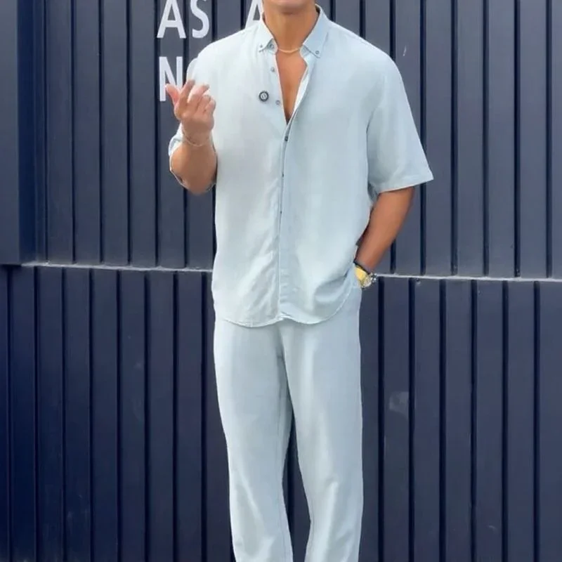 Conjunto Capri Uomo™ em Tecido Inteligente com Design Minimalista / O Luxo Europeu Mediterrâneo para o Verão 2025-2026