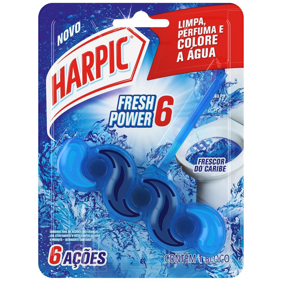 Bloco Sanitario Harpic Fresh Power 6 Frescor do Caribe
