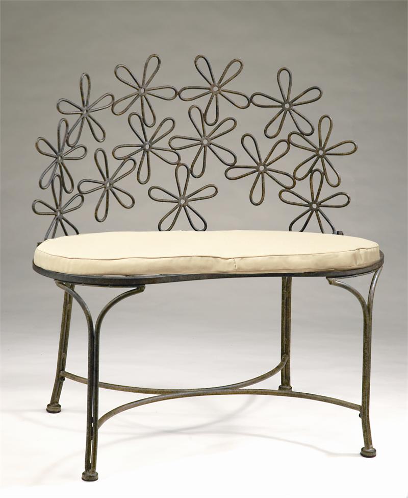 Deer Park Steel Daisy Bench, Natural