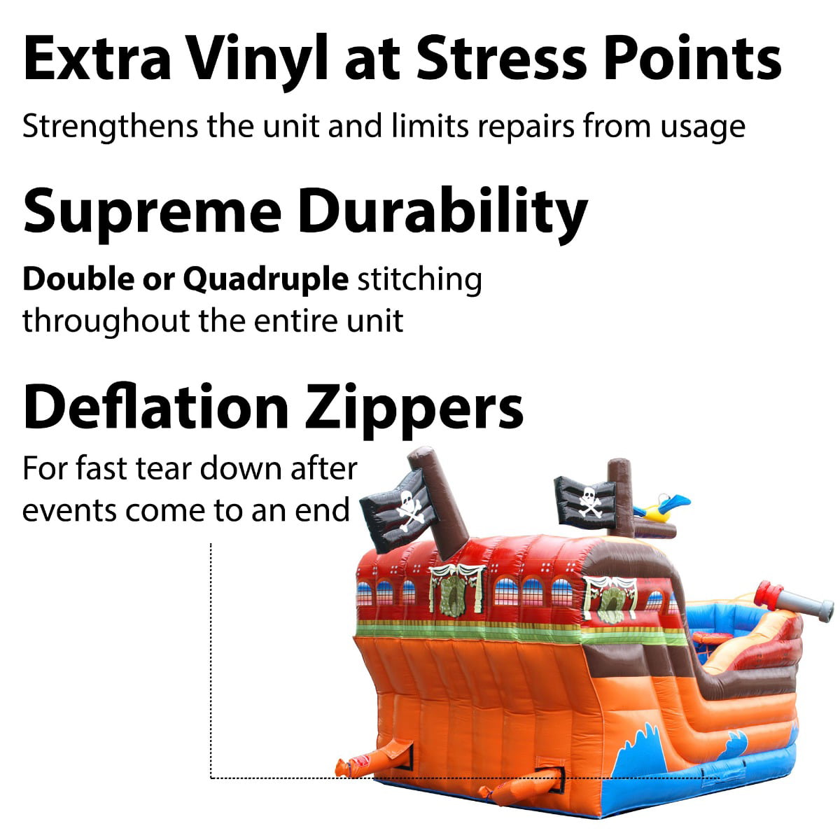 TentandTable Commercial Inflatable Bounce House with Slide - Pirate Ship Kids Jumper