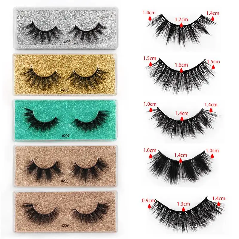 Soft Reusable Fake Eyelashes Bulk with Glitter Portable Boxes