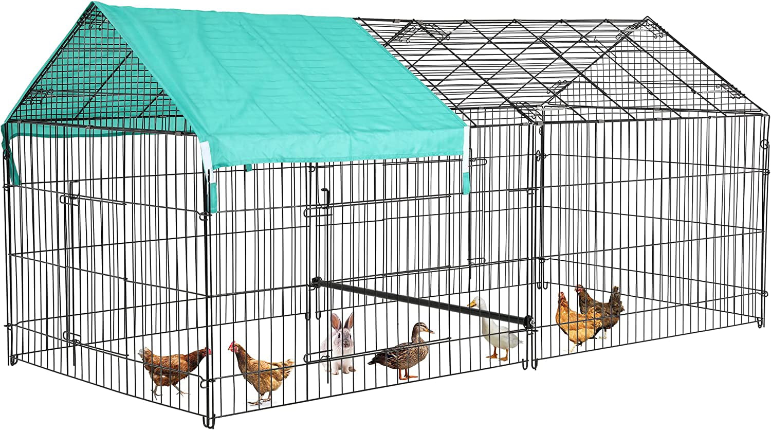 87” x 41” Large Chicken Coop for Chickens， Walk in Metal Chicken Fence Outdoor Wire Chicken Pens and Cages Exercise Chicken Cage Pet Enclosure Pet Playpen for Rabbits， Chickens， Cats