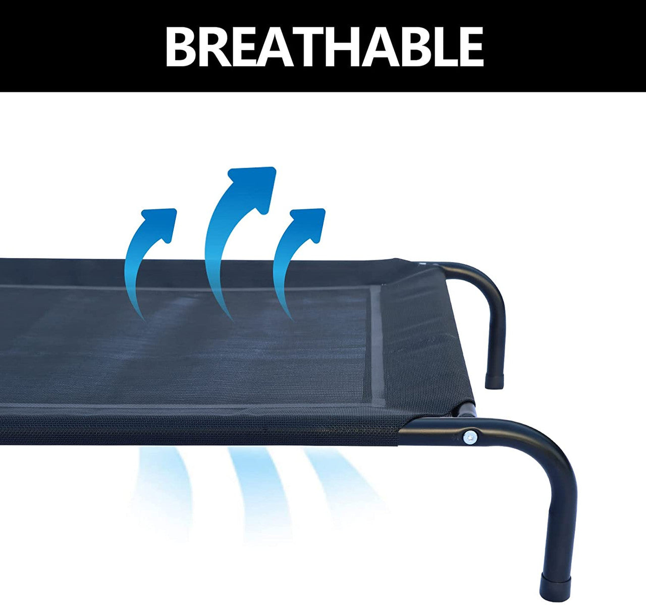 Portable Elevated Dog Pet Bed With Steel-Frame And Breathable Mesh For Small Medium Dogs And Cats