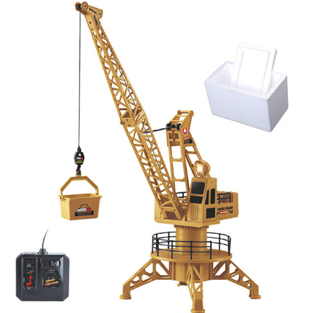 Diy Electric Tower Crane Remote Control Engineering Vehicle Toy Set Kid Gifts