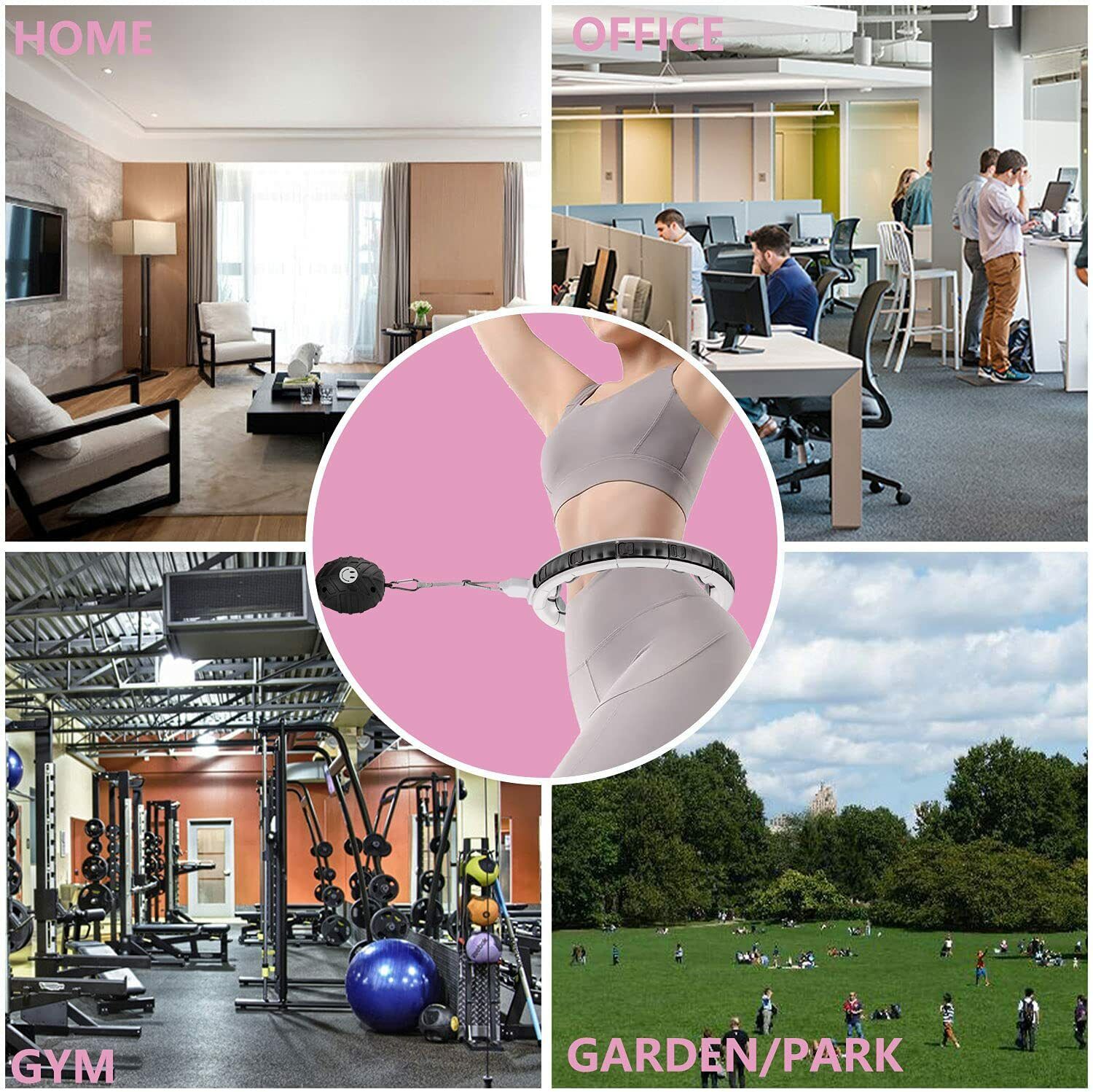 Weighted Hula Hoop，Weight Loss Exercisers，Portable Tape Measure Smart Hula Hoop