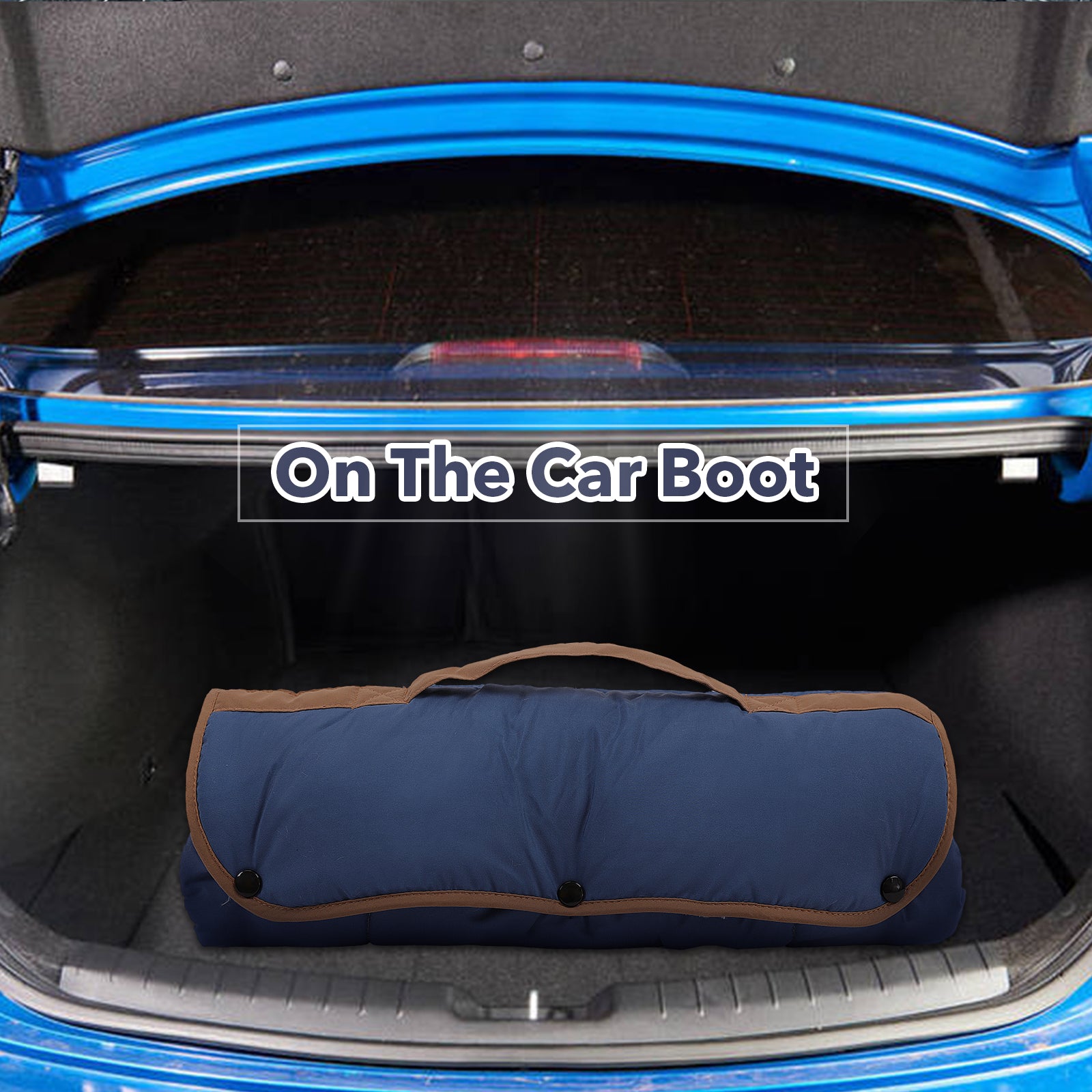 PUMYPOREITY Travel Dog Bed， Warm Dog Mat， Rollup Crate Mat， Dog Kennel Pad， Plush Soft Pet Beds for Dog or Cats， Blue