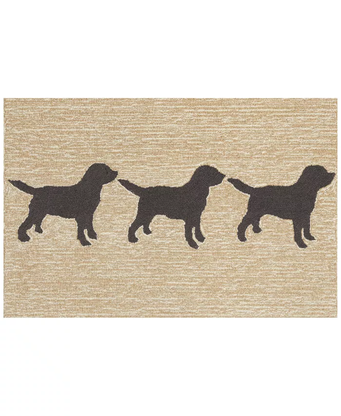 Liora Manne' Liora Manne Front Porch Indoor Outdoor Doggies Black 2' x 3' Area Rug