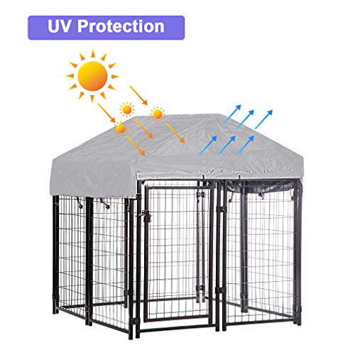 FDW OutDoor Heavy Duty Playpen Dog Kennel with Cover， X-Large， 54