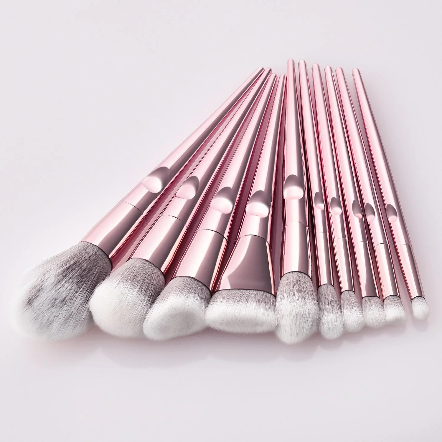 10 Piece Rose Gold Makeup Brush Set