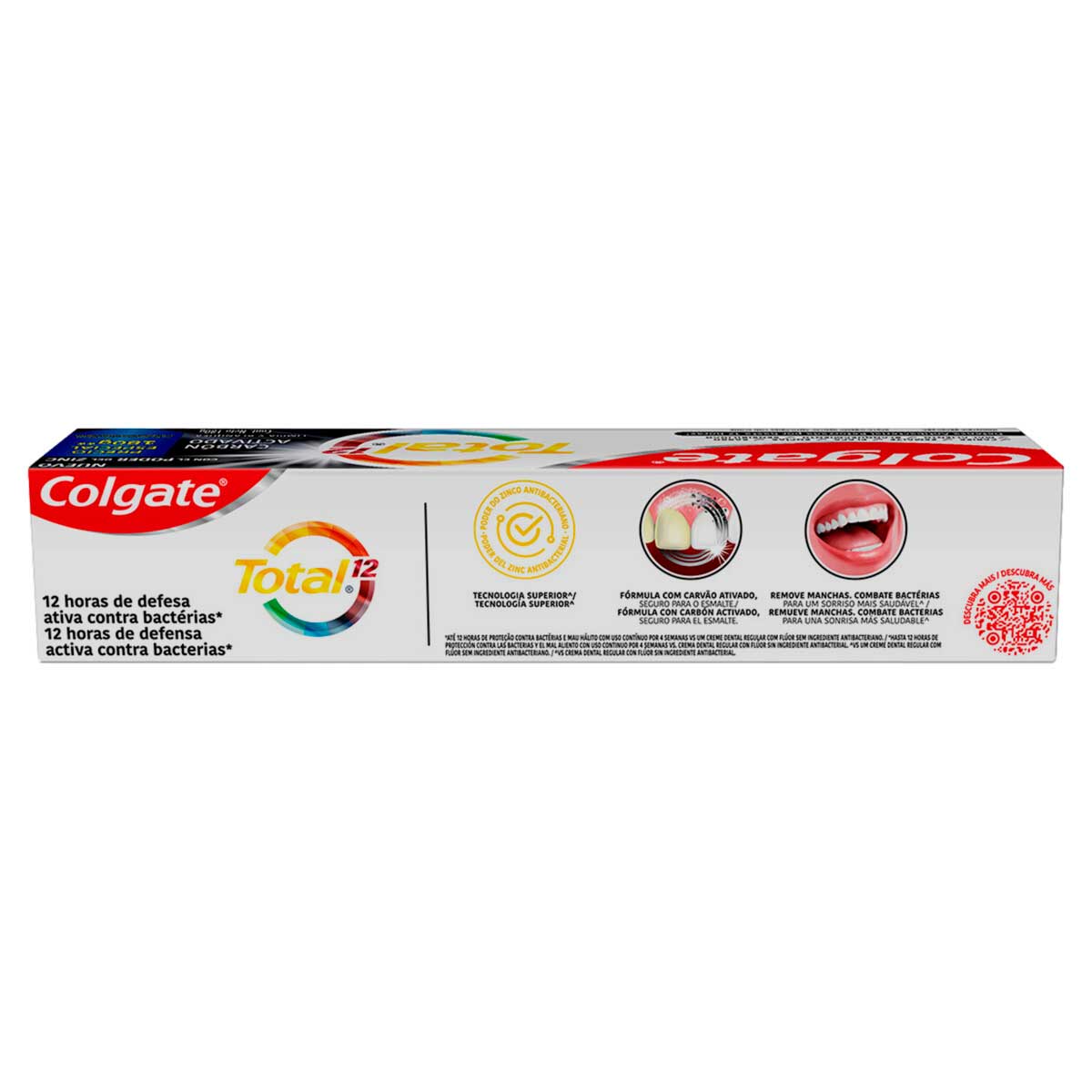 Creme Dental Colgate Total 12 com Carvao Ativado 180g