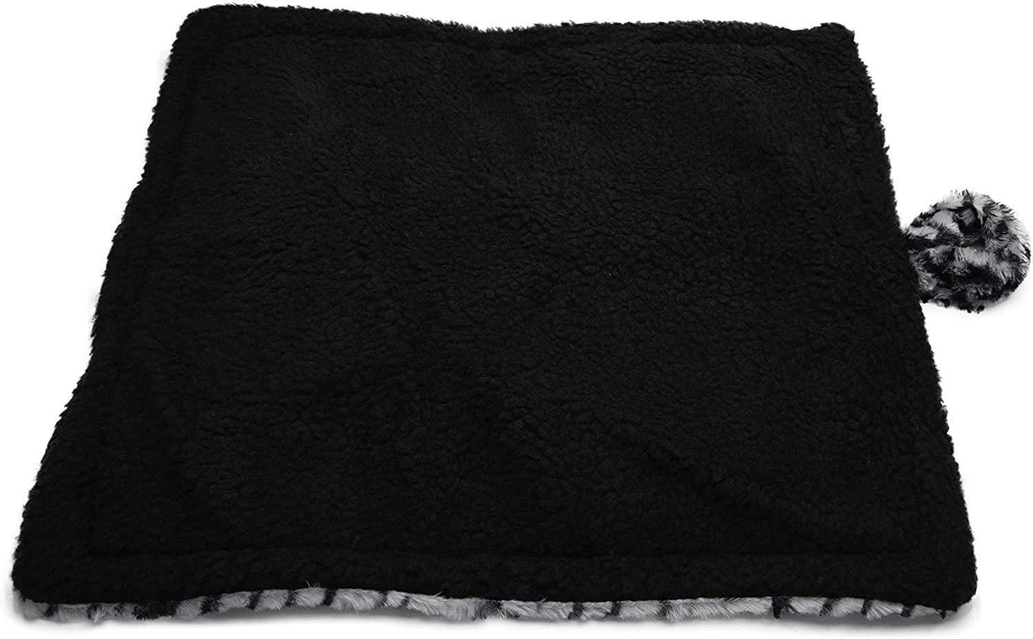 Paws and Pals Self Warming Medium Cat Pet Bed Gray Black Leopard Print (20x17.5x0.1 inches)