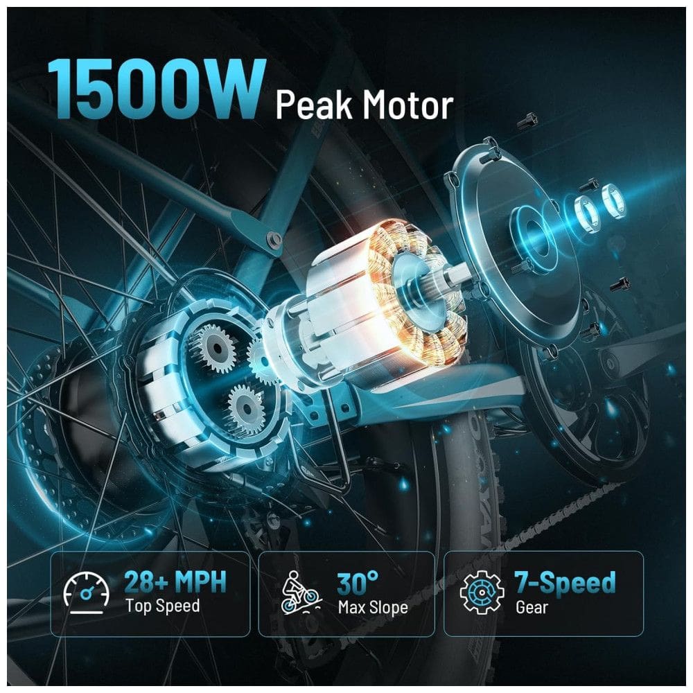 Bicicleta Elétrica Jasion EB5 MAX para Adultos com Motor de Pico de 1500W, Bateria de 48V 15Ah 720Wh, Bicicleta Elétrica de Montanha