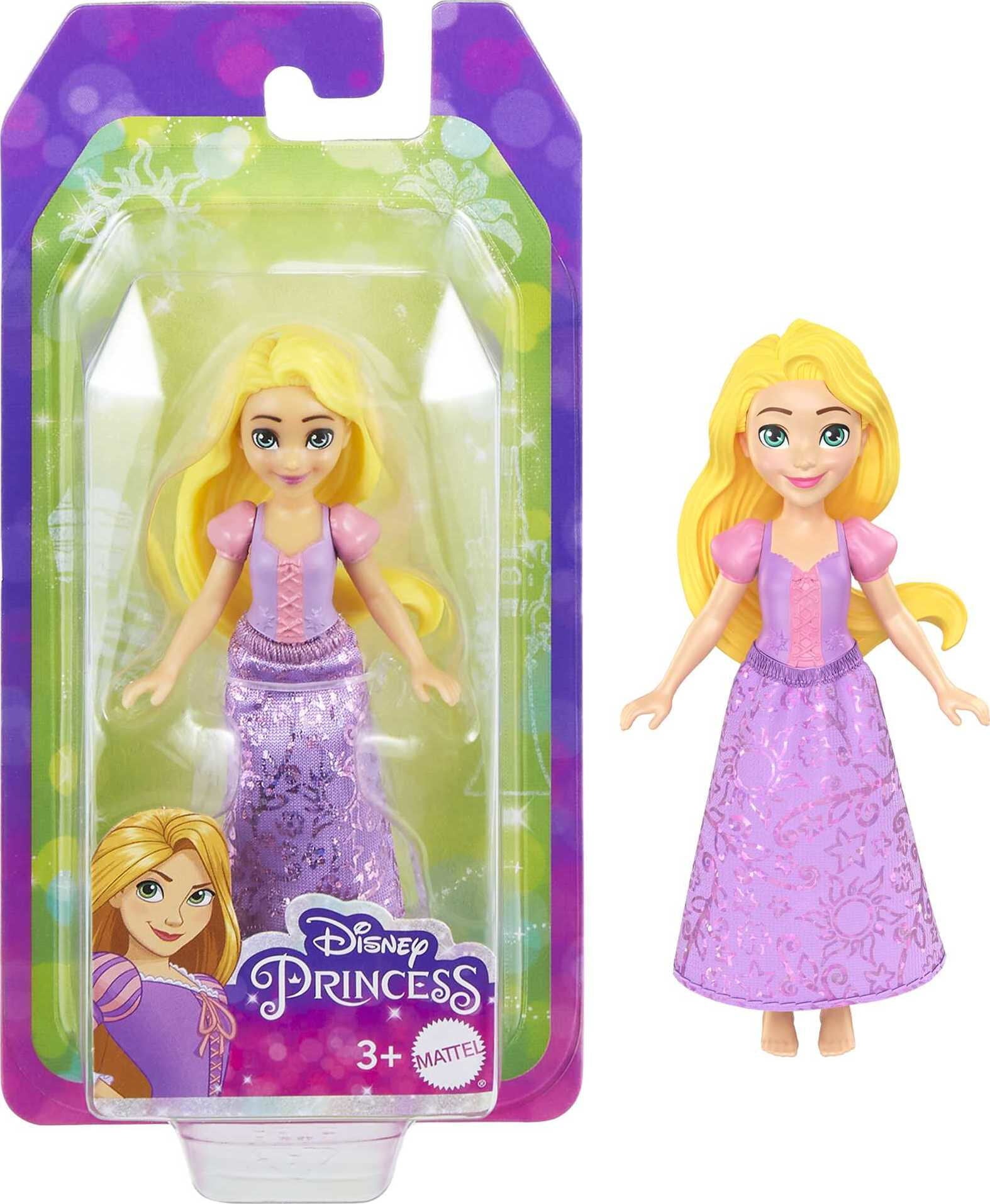 Disney Princess Rapunzel Small Doll with Blonde Hair & Green Eyes, Signature Purple Look