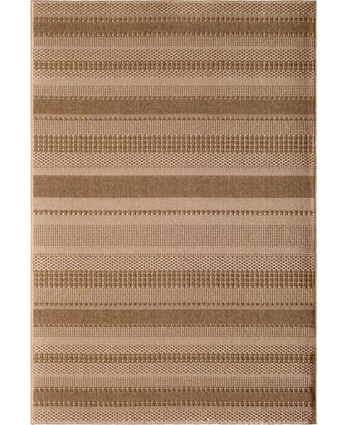 Portland Textiles Napoli Large Stripe Brown 5'3