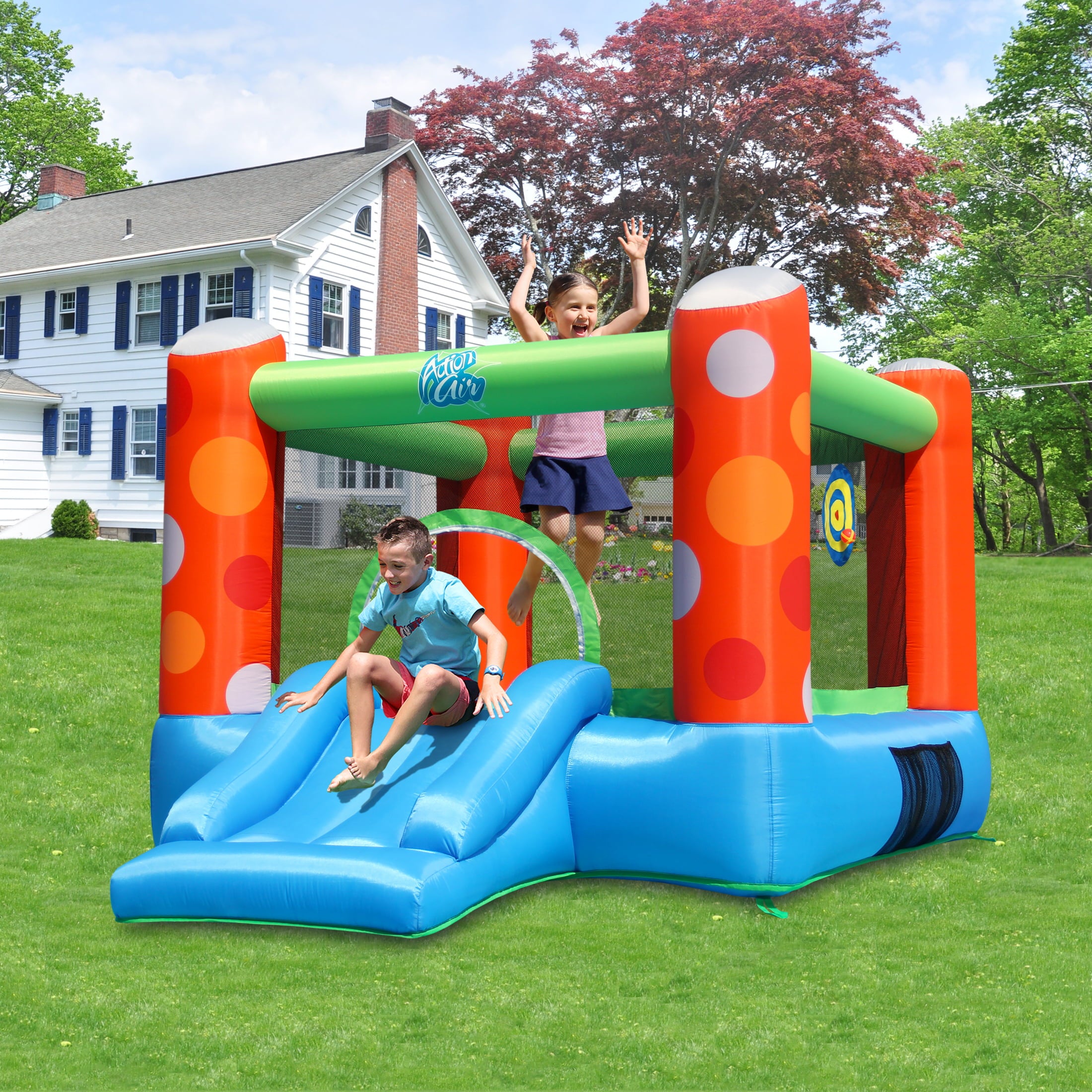 Action Air Inflatable Bounce House，  Jumping Castle with Blower for Kids