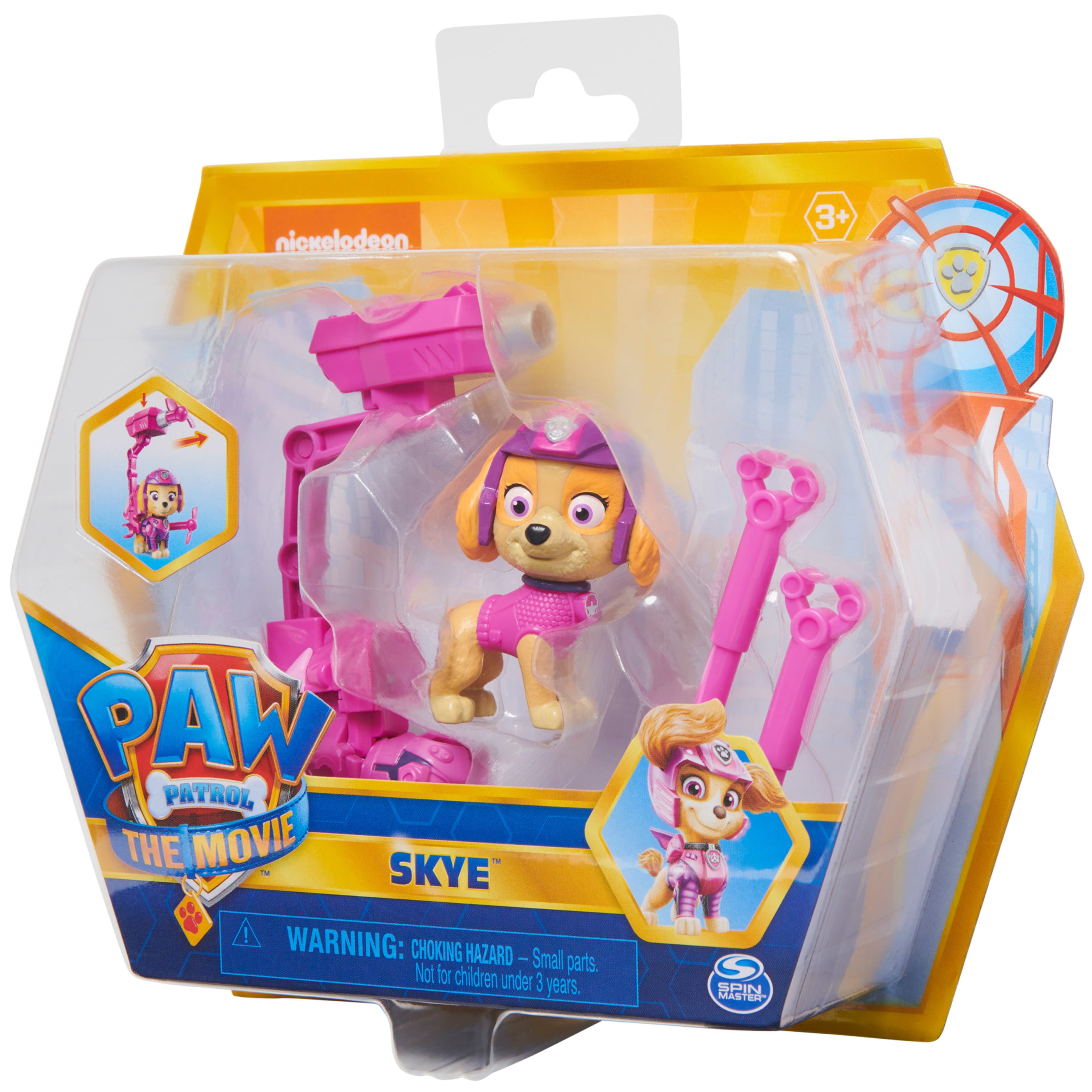 PAW Patrol， Skye Action Figure with Clip-on Backpack and Projectiles