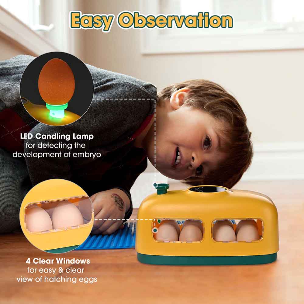 Yescom 8 Egg Incubator Hatcher with Egg Candling for Chicken