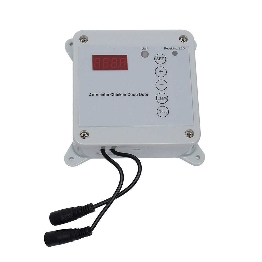 Miumaeov 30W Automatic Chicken Coop Door Opener Kit w/2 Remotes Poultry Cage House Open