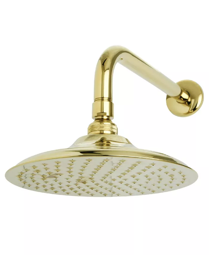 Kingston Brass Victorian 8-Inch OD Brass Shower Head with 12-Inch Shower Arm in Polished Brass