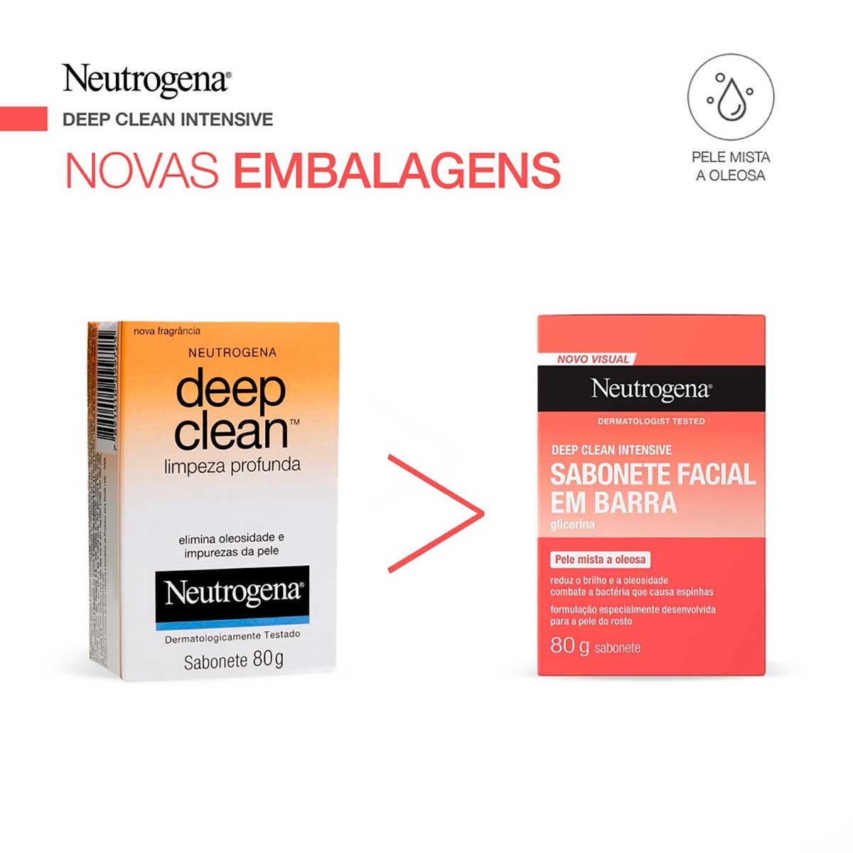 Sabonete Facial em Barra Neutrogena Deep Clean Intensive 80g
