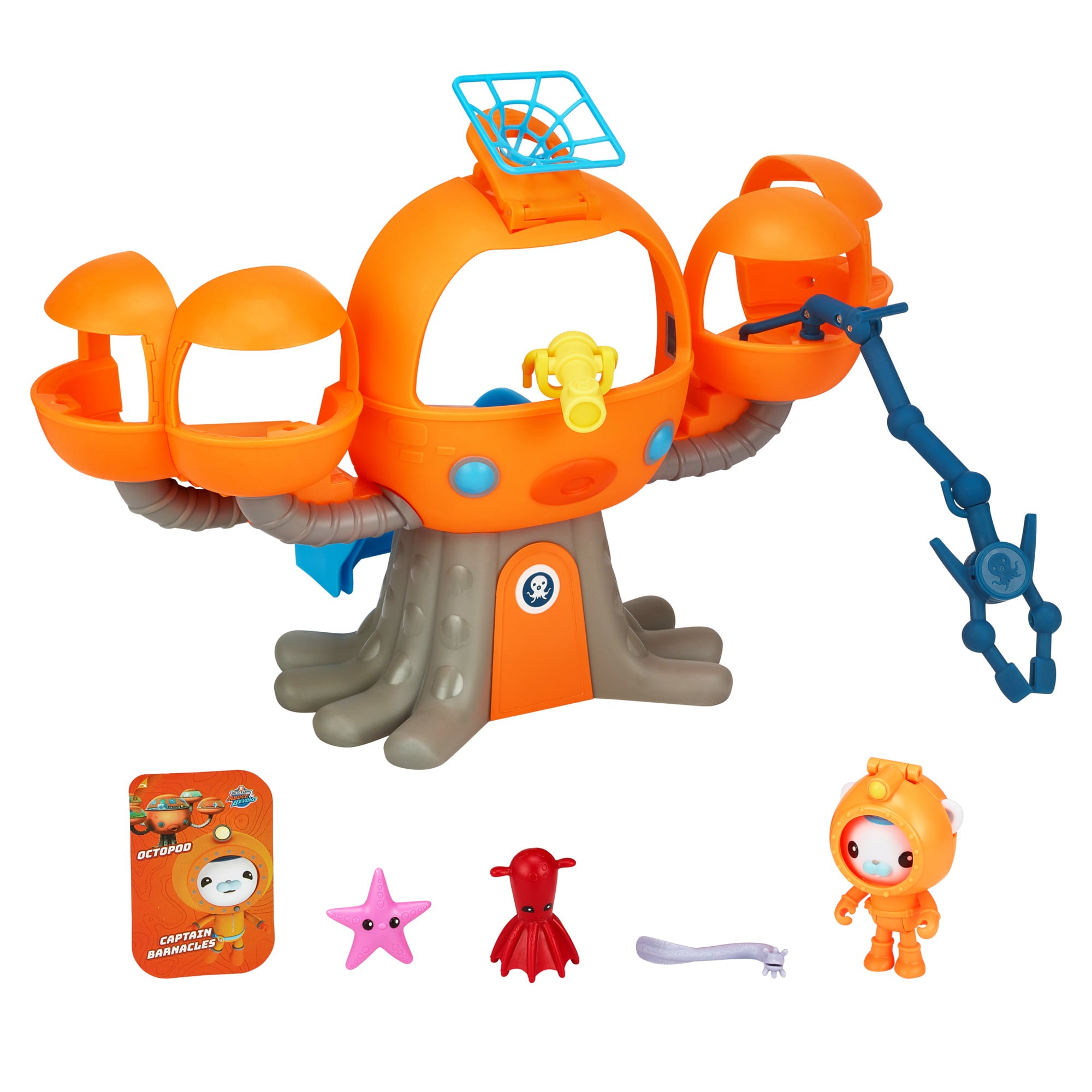 Octonauts Above and Beyond， Octopod Playset， Deep Sea Captain Barnacles and 3 Creatures， 6 Total Pieces， Preschool， Ages 3+