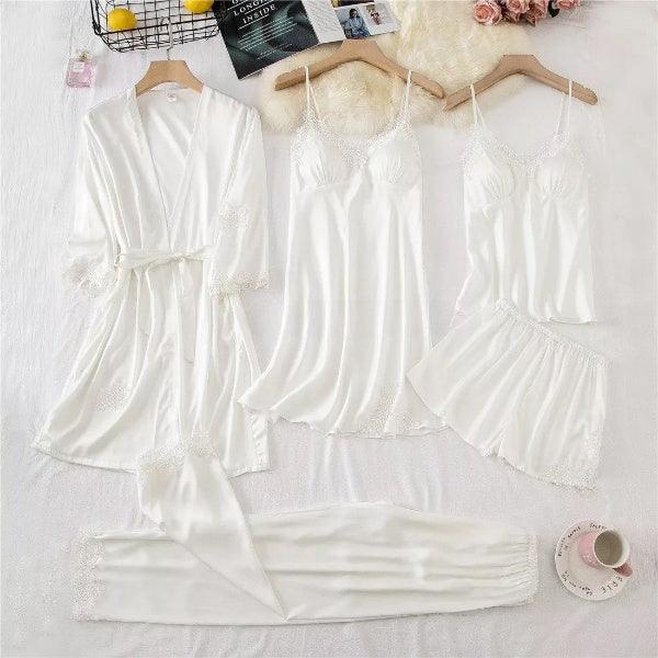 Conjunto SweetDream com 5 Peças em Cetim de Seda / O Conjunto da Mulher Bela & Sensual!