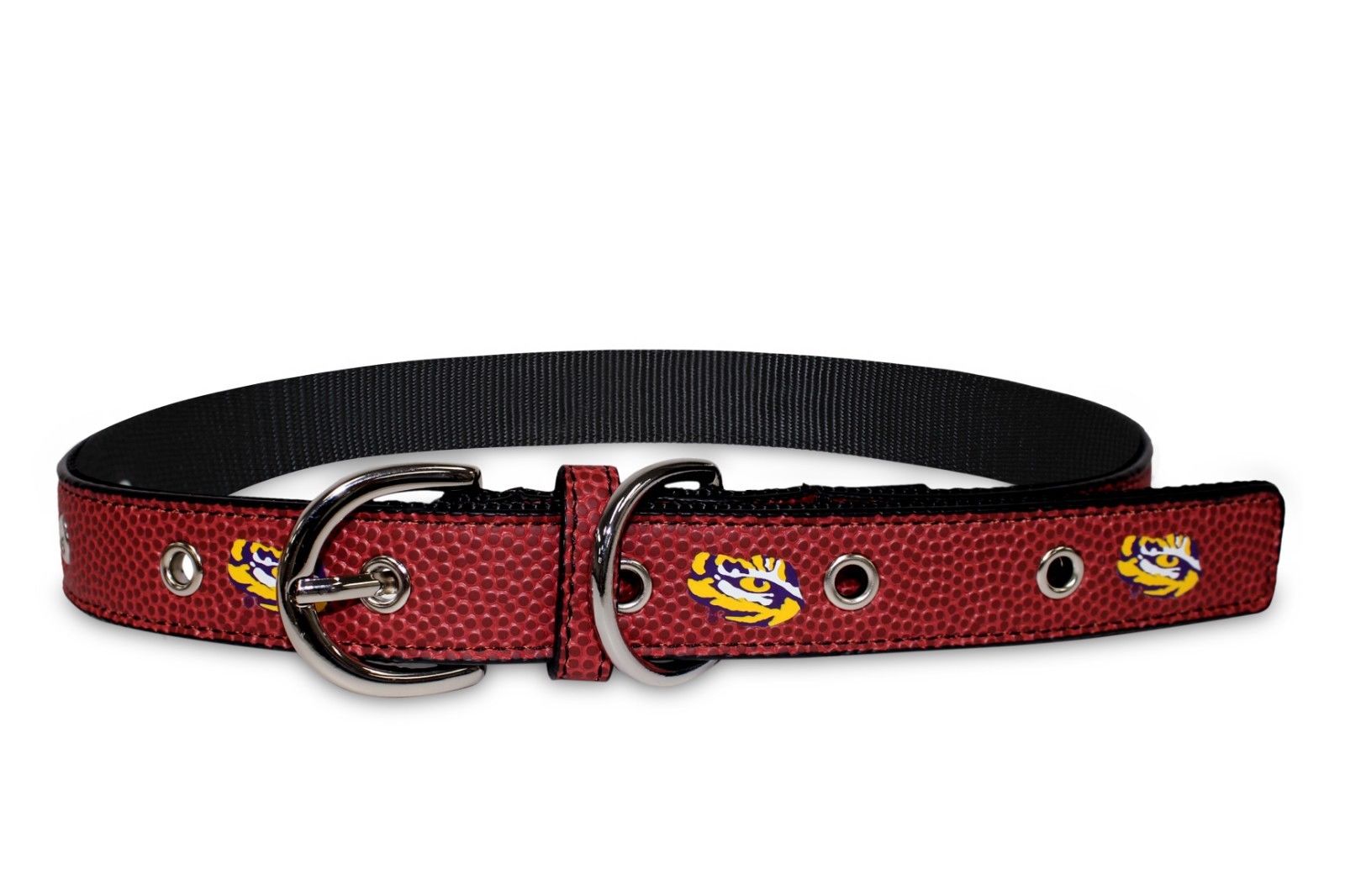 Pets First NCAA College LSU Tigers PREMIUM SPORTY DOG COLLAR， LIMITED EDITION， Best and Toughest Heavy-Duty Dog Collar， Medium