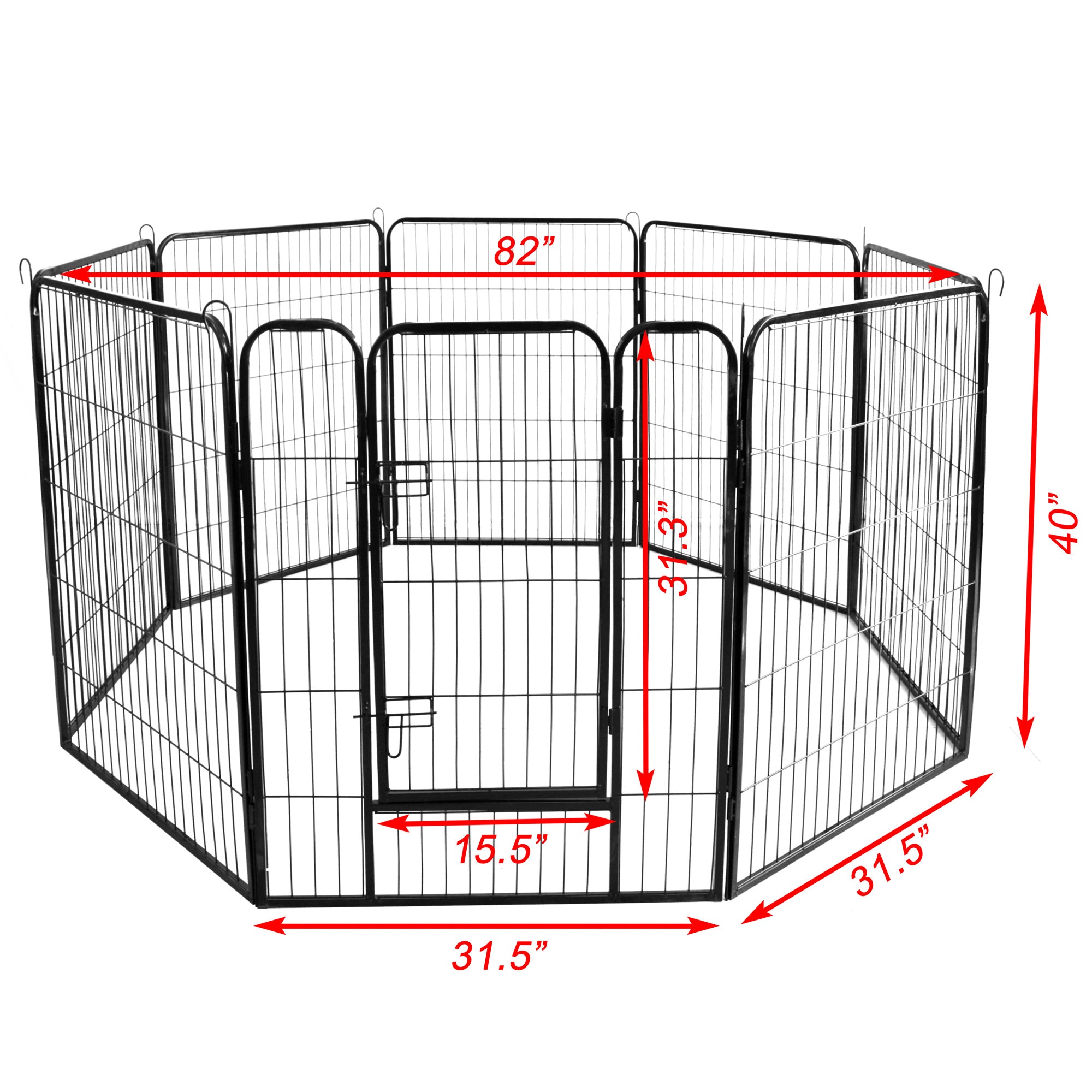 Dog Fence Pet Playpen - Heavy Duty Foldable Metal 16 Panels Dog Pen 24