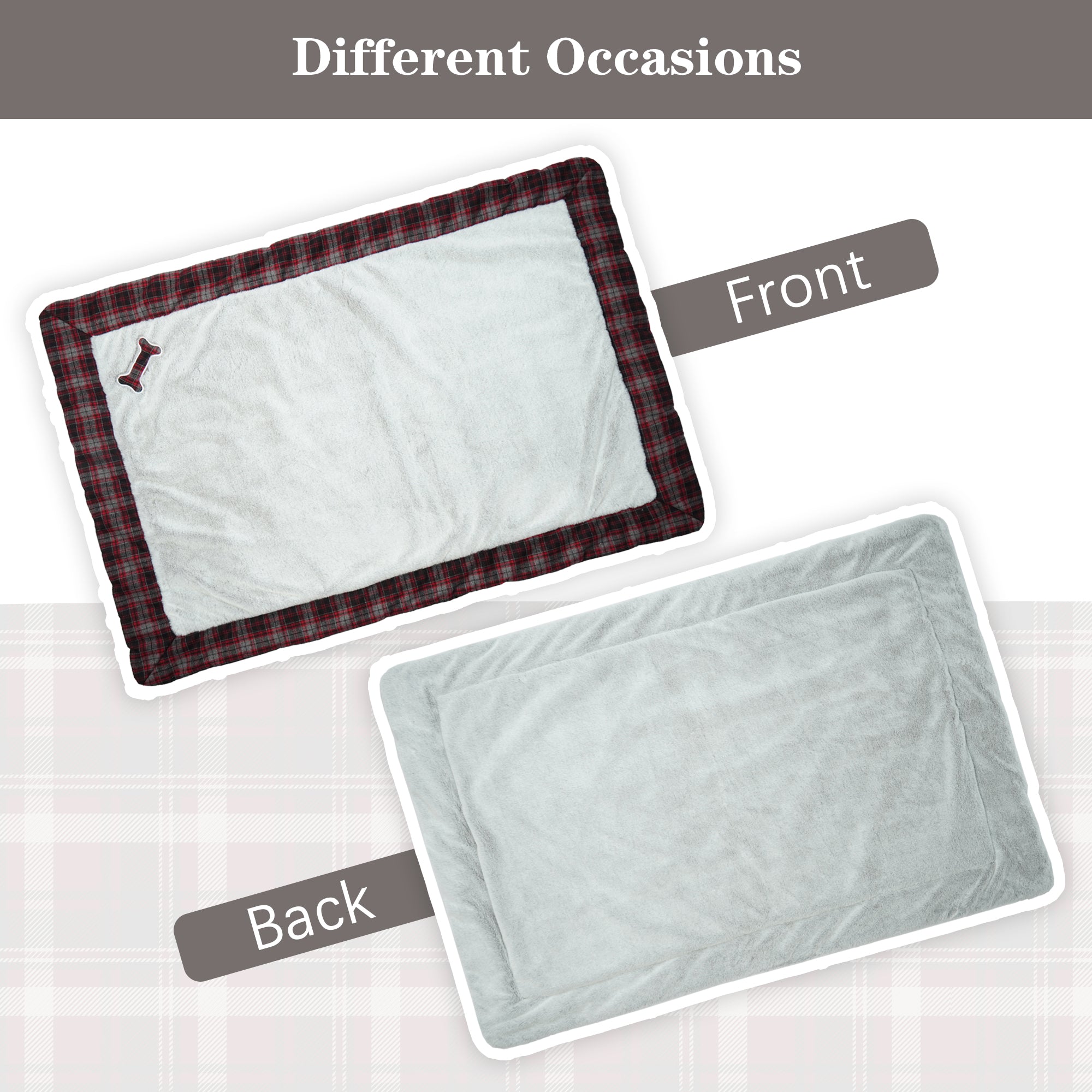 PUMYPOREITY Dog Bed Mat， Dog Crate Pad， Dog beds for Large Dogs Cats， Plush Pet Beds， Dog Kennel Pad， Super Soft， Washable