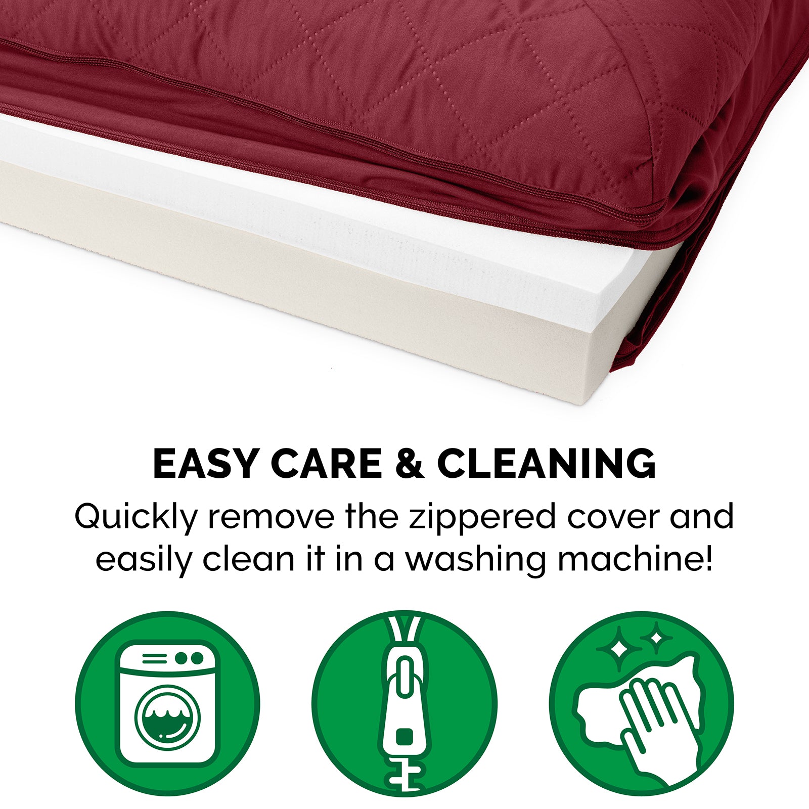 FurHaven Pet Products | Memory Foam Quilted Couch Sofa-Style Pet Bed for Dogs and Cats， Wine Red， Medium