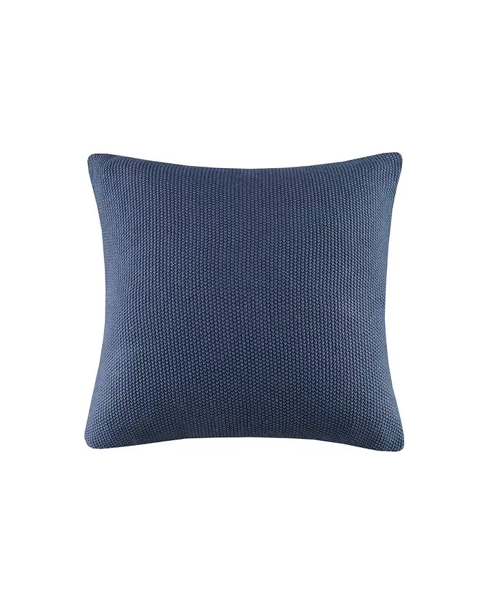 Gracie Mills 1-PC Bree Knit Pillow， Indigo - 20x20